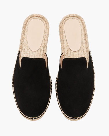 Black Men's Portofino Suede Jute Mule Black — Lino Conti