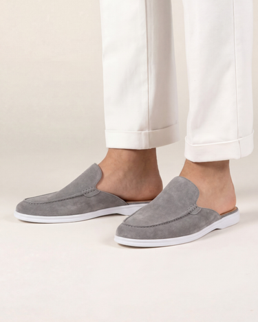 Grey Men's Yacht Suede Mule Grey — Lino Conti