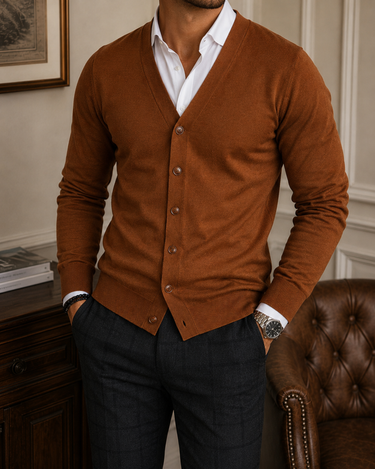 Cardigan Uomo Scollo a V Casual