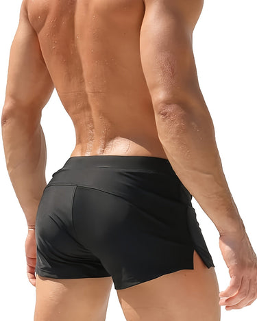 Black Men's Quick-Dry Swim Trunks with Zipper Pockets Summer — Lino Conti
