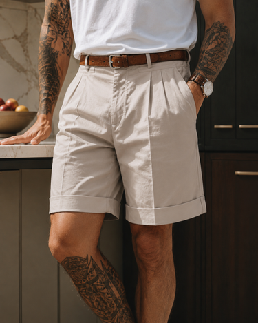Pantaloncini Uomo Gustavo Classici con Piega Davanti