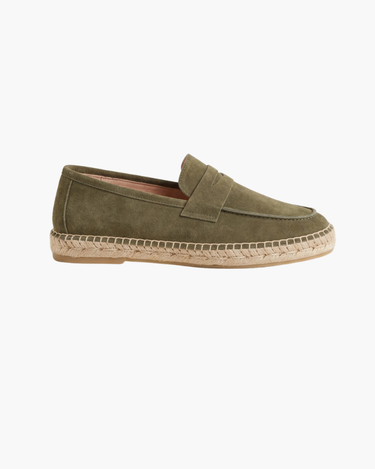 Olive Green Men's Riviera Suede Espadrille Olive — Lino Conti