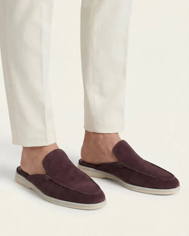 Coffee Brown Men's Yacht Suede Mule Coffee — Lino Conti