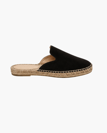 Black Men's Portofino Suede Jute Mule Black — Lino Conti