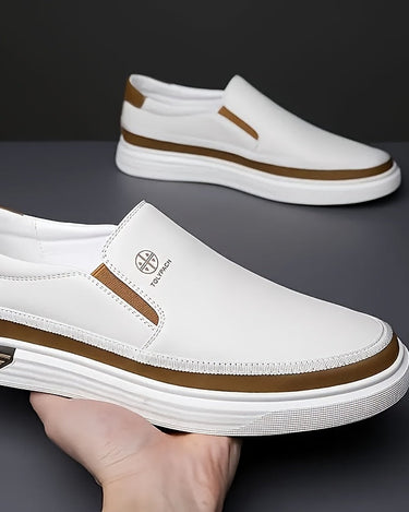 White Men's Slip-On Loafers PVC Non-Slip Sole Casual Everyday — Lino Conti