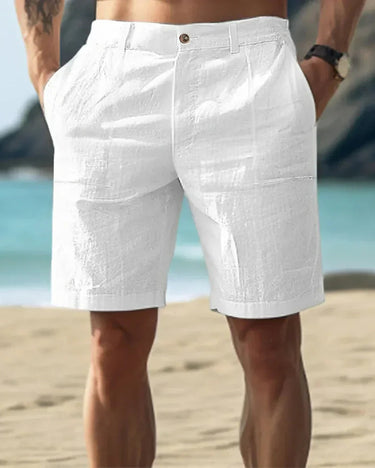 White Men's Loose Lightweight Breathable Summer Shorts — Lino Conti