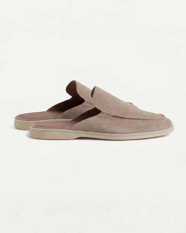 Beige Men's Yacht Suede Mule Beige — Lino Conti