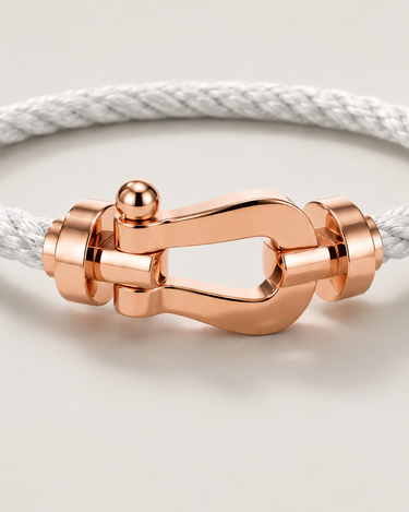 White and Rose Gold Men's Aurelio Nautical Rope Bracelet White Rose Gold — Lino Conti