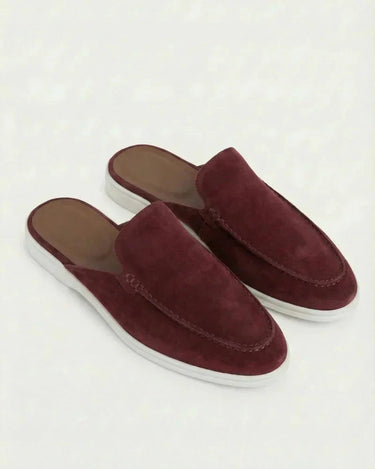 Bordeaux Men's Yacht Suede Mule Bordeaux — Lino Conti