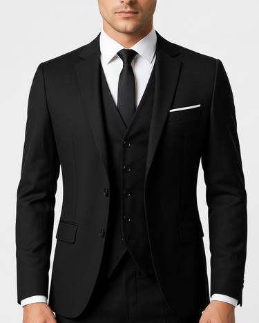 Black Men's Three-Piece Suit with Vest Formal Ceremony — Lino Conti