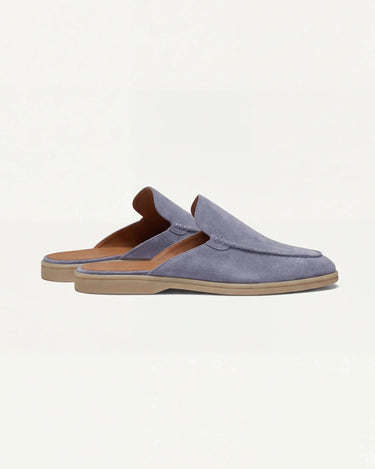 Baby Blue Men's Yacht Suede Mule Baby Blue — Lino Conti