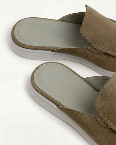 Olive Men's Yacht Suede Mule Olive — Lino Conti