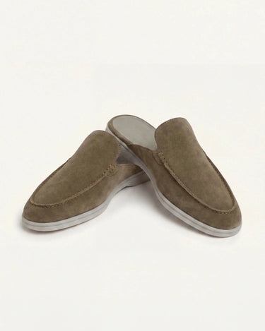Olive Men's Yacht Suede Mule Olive — Lino Conti