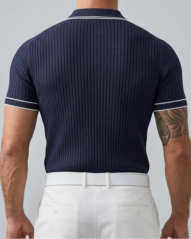 Polo Uomo Colletto a Contrasto Manica Corta Estate Casual