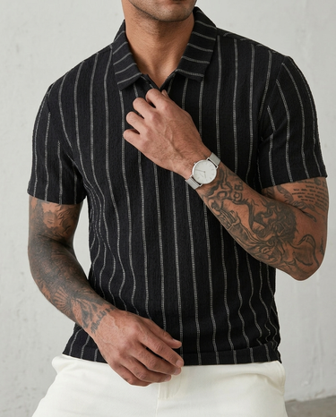 Camicia Uomo in Lino Manica Corta con Rever Primavera Estate