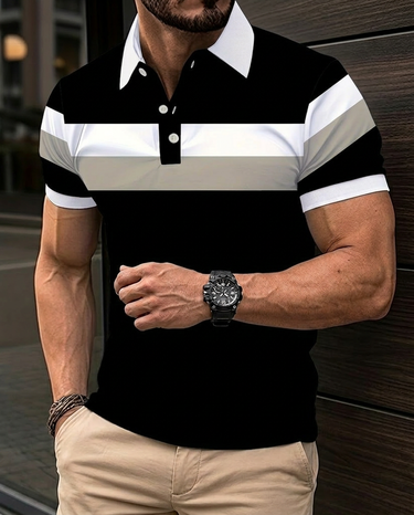 Polo Uomo Colletto alla Coreana Traspirante per Golf e Tempo Libero