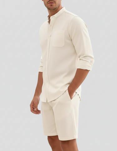 Completo Uomo Camicia Manica Lunga e Pantaloncini