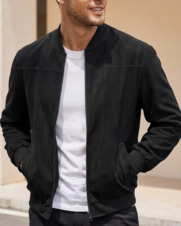 Giubbotto Uomo Collo Alto con Zip Leggero Sportivo