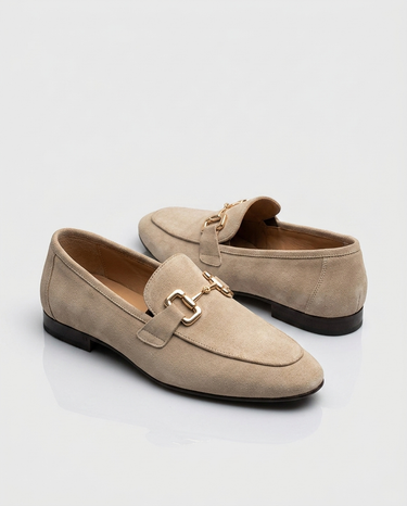 Beige Men's Horsebit Loafers Sleek Slip-On Formal — Lino Conti