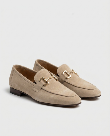 Beige Men's Horsebit Loafers Sleek Slip-On Formal — Lino Conti