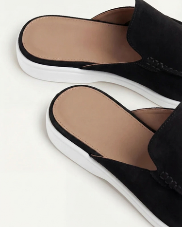 Mule Uomo Yacht in Camoscio Nero