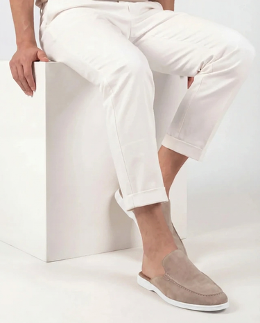 Mule Uomo Yacht in Camoscio Beige