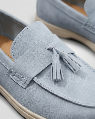 Mocassini Uomo Slip On Stile Britannico Tela Estate Casual