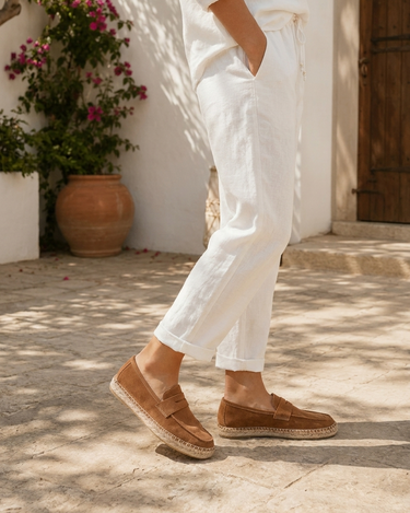Espadrillas Uomo Riviera in Camoscio Marrone