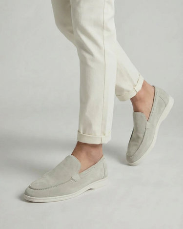 Mocassini Uomo Classici in Camoscio Crema