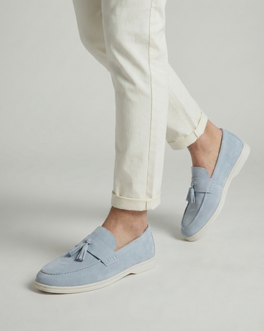 Mocassini Uomo Slip On Stile Britannico Tela Estate Casual