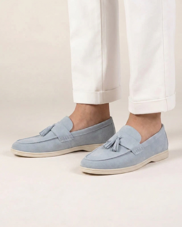 Mocassini Uomo Slip On Stile Britannico Tela Estate Casual