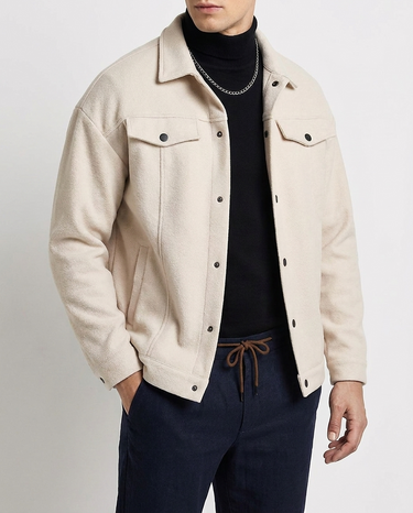 Giacca Uomo Corta con Rever Stile Britannico
