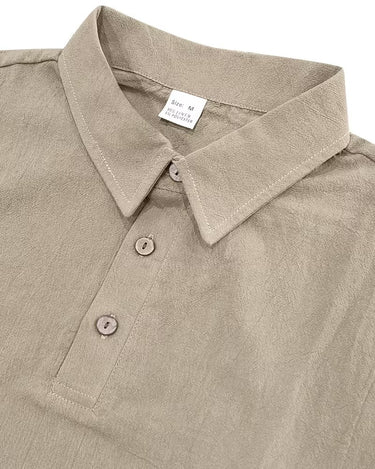 Camicia Uomo in Lino Manica Corta Elegante Casual Traspirante