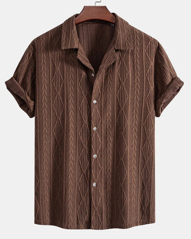 Brown Men's Terry Set Short Sleeve Shirt and Shorts — Lino Conti
