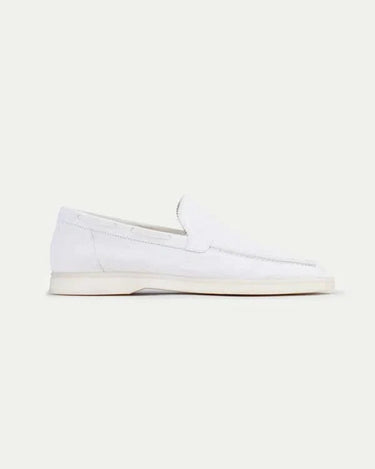 Pearl White Men's Classic Suede Loafer Pearl White — Lino Conti