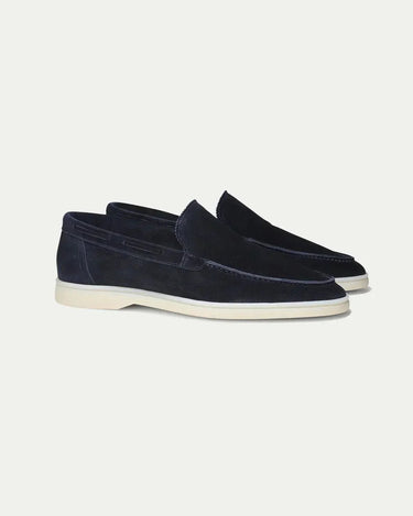 Navy Blue Men's Classic Suede Loafer Navy Blue — Lino Conti