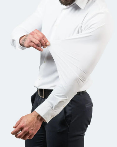 Camicia Uomo Elasticizzata Manica Lunga con Colletto Formale