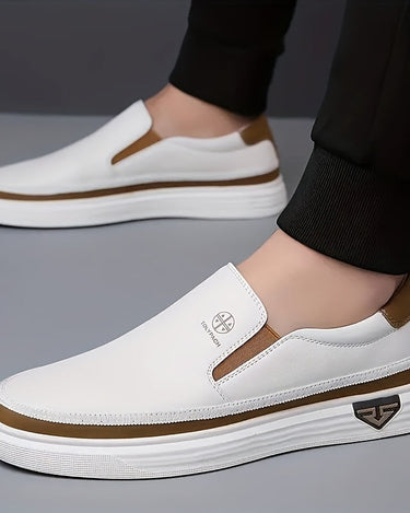 White Men's Slip-On Loafers PVC Non-Slip Sole Casual Everyday — Lino Conti