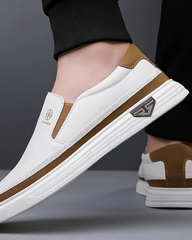 White Men's Slip-On Loafers PVC Non-Slip Sole Casual Everyday — Lino Conti
