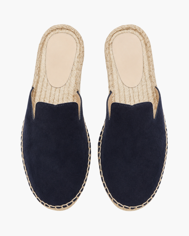 Navy Men's Portofino Suede Jute Mule Navy — Lino Conti