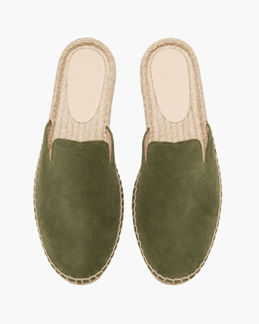 Green Men's Portofino Suede Jute Mule Green — Lino Conti