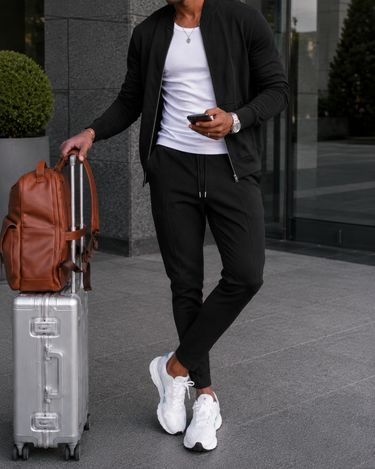 Completo Uomo Waffle Due Pezzi con Bomber e Pantaloni