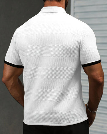 Apricot Men's Business Casual Polo Shirt Knit Stretch Office Summer — Lino Conti