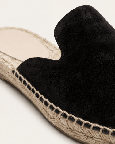 Black Men's Portofino Suede Jute Mule Black — Lino Conti