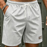 Grey Men's Striped Shorts Drawstring Casual Summer — Lino Conti