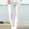 White Men's Breathable Summer Trousers Comfortable Fit — Lino Conti
