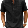 Khaki Men's Casual Short Sleeve Shirt Lightweight Summer — Lino Conti