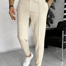 Light Grey Men's Waffle Drawstring Trousers — Lino Conti