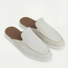 White Men's Yacht Suede Mule White — Lino Conti