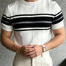 Black Men's Knit T-Shirt with Contrast Trim — Lino Conti